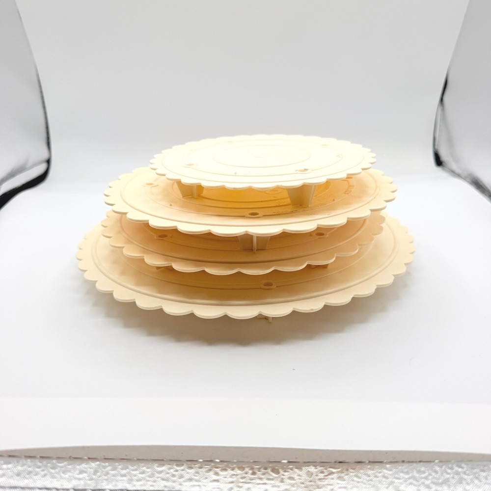 Wilton Cake Tier Dividers Set 4 Good Scalloped 9in 8in 6in Vintage